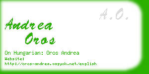 andrea oros business card